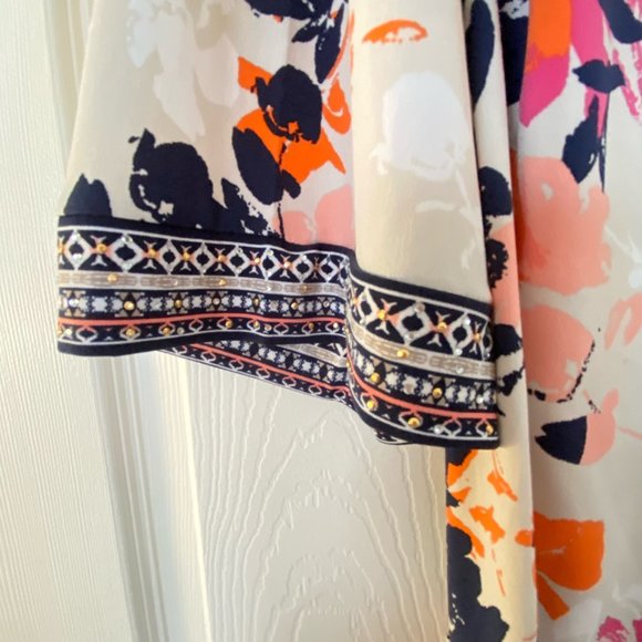 Embellished 3/4 Bell Sleeve V-Neck Tunic - Picture 2 of 5